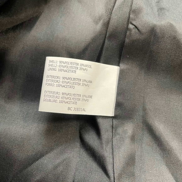 Lena Gabrielle Womens Sz 10 Houndstooth Faux Leather Trim Zip Jacket Black White - Picture 6 of 13